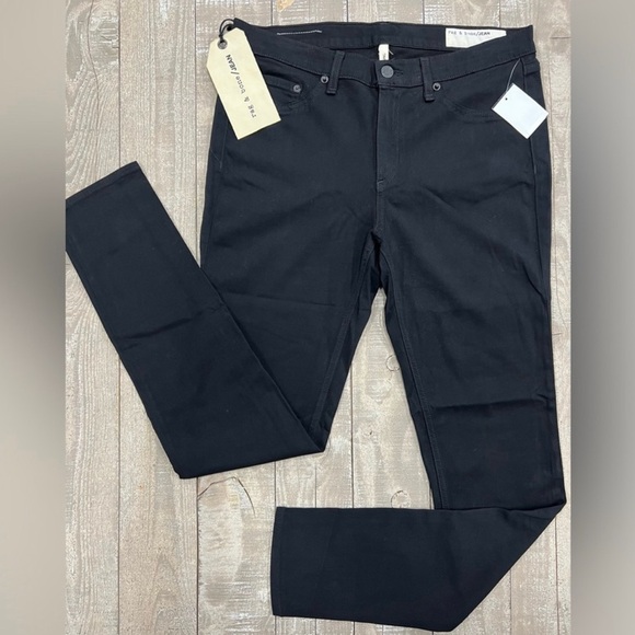 RAG & BONE Black Plush Five Pocket Low Rise Denim Legging Skinny Size 32 NWT - Picture 6 of 10